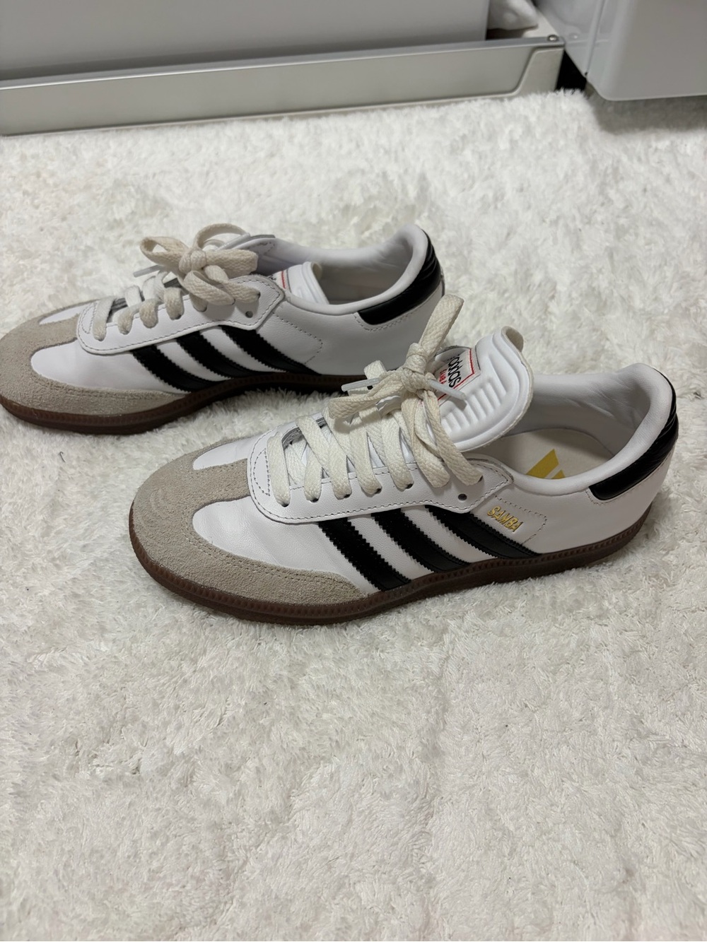 adidas White Black Beige Samba-Inspired Sneakers